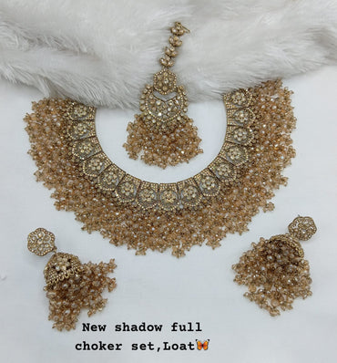Antique Gold Plated Choker Necklace Set