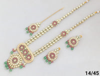 Gold Plated Long Kundan Jewellery Set