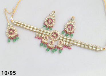 Gold Plated Kundan Necklace Set