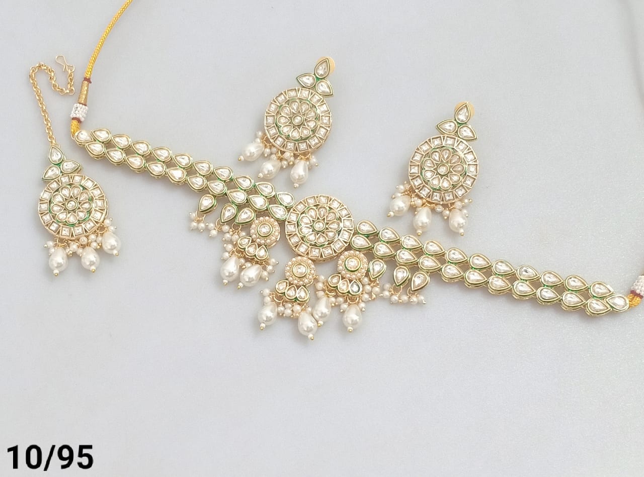 Gold Plated Kundan Necklace Set