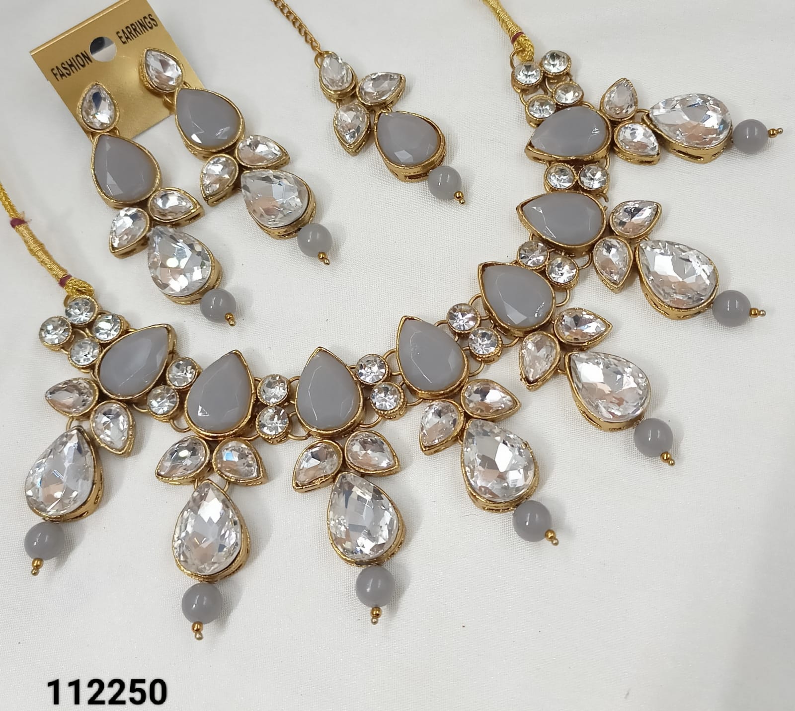 Antique Pearl & Gold Plated Choker Jewellery Set