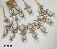 Antique Pearl & Gold Plated Choker Jewellery Set