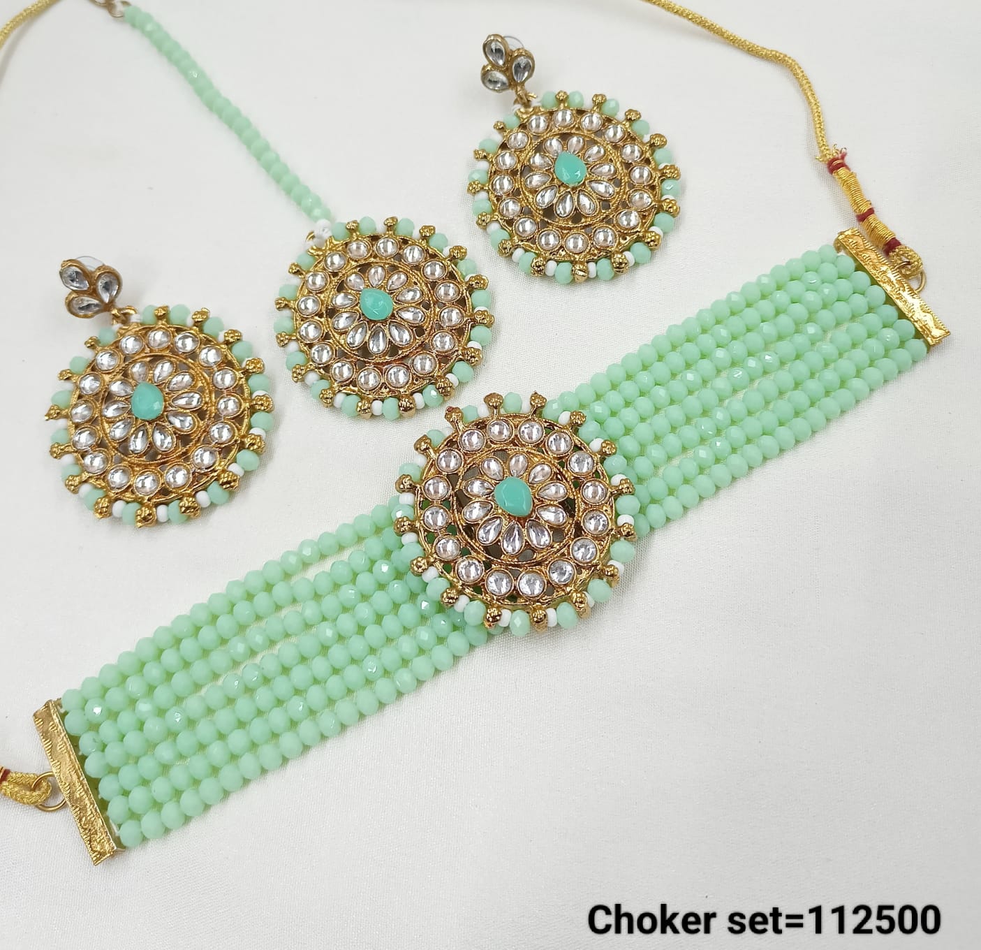 Crystal Stylish Gold Plated Choker Necklace Set
