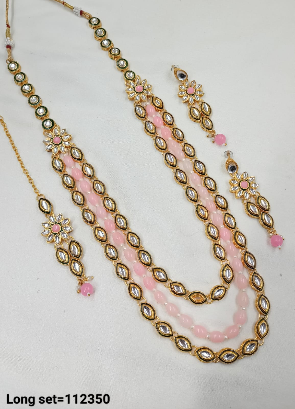 Party Wear Gold Plated Long Necklace Set