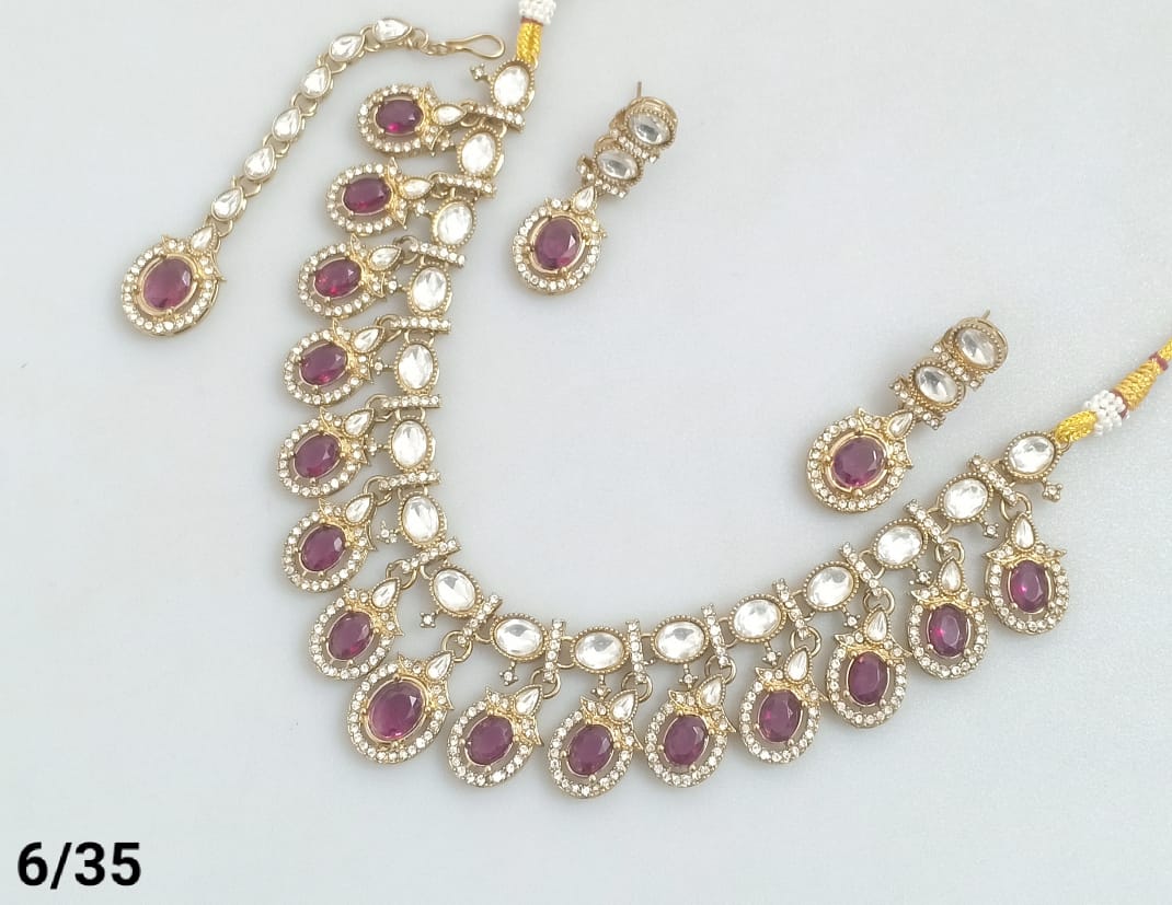 Royal Kundan-Style Necklace and Earring Set – Lucentemarket