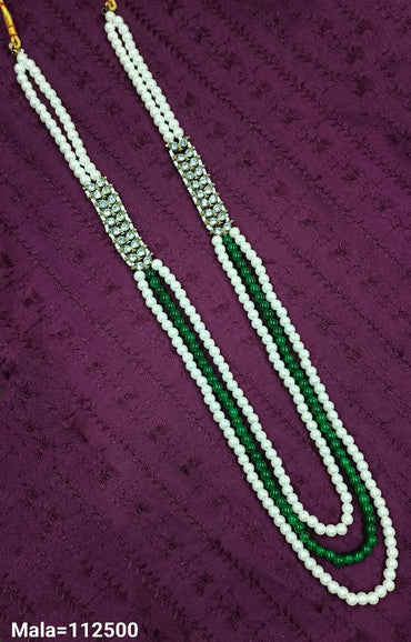 legant Triple-Strand Beaded Mala with CZ Stone Detailing