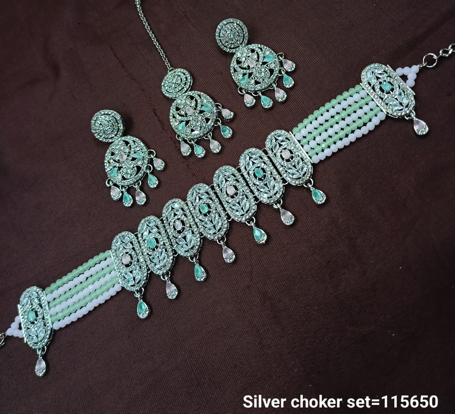 Elegant Designer Choker Set with Matching Earrings