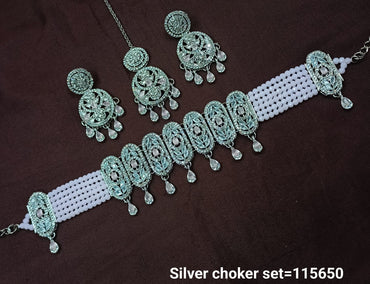 Elegant Designer Choker Set with Matching Earrings