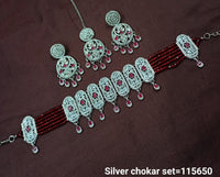 Elegant Designer Choker Set with Matching Earrings