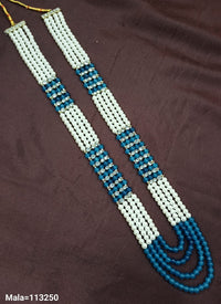 Elegant Multi-Strand Beaded Necklace with Rhinestone Accents – Traditional Design
