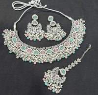 Traditional Pearl Cluster Choker Necklace Set  – Bridal & Festive Wear