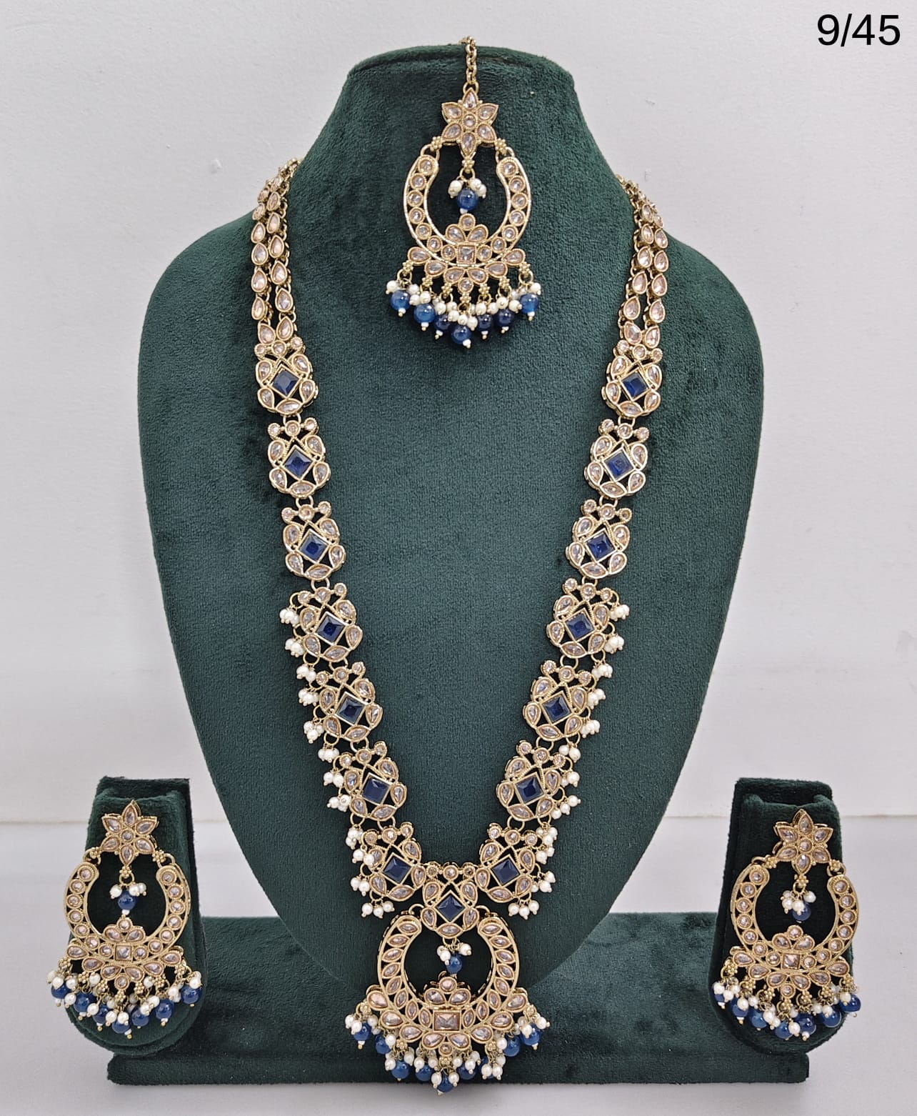 LucenteMarket AD Stone Bridal Long Necklace Set with Earrings & Maang Tikka – Premium Traditional Design