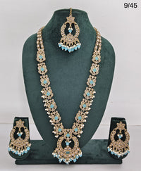 LucenteMarket AD Stone Bridal Long Necklace Set with Earrings & Maang Tikka – Premium Traditional Design