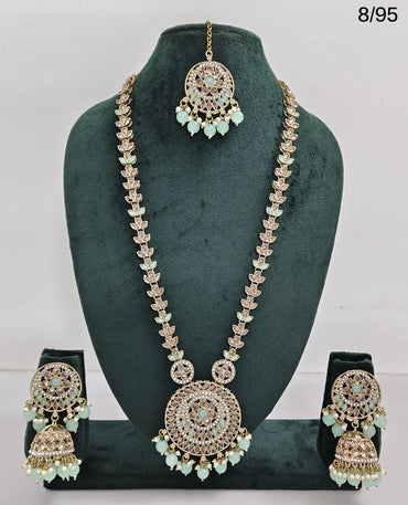 Necklace Set with Jhumka Earrings & Maang Tikka – Traditional Long Set for Wedding & Festive Wear
