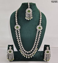 LucenteMarket Traditional Long Kundan Necklace Set with Matching Earrings