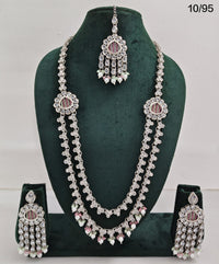 LucenteMarket Traditional Long Kundan Necklace Set with Matching Earrings