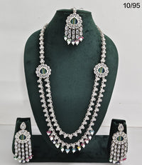 LucenteMarket Traditional Long Kundan Necklace Set with Matching Earrings