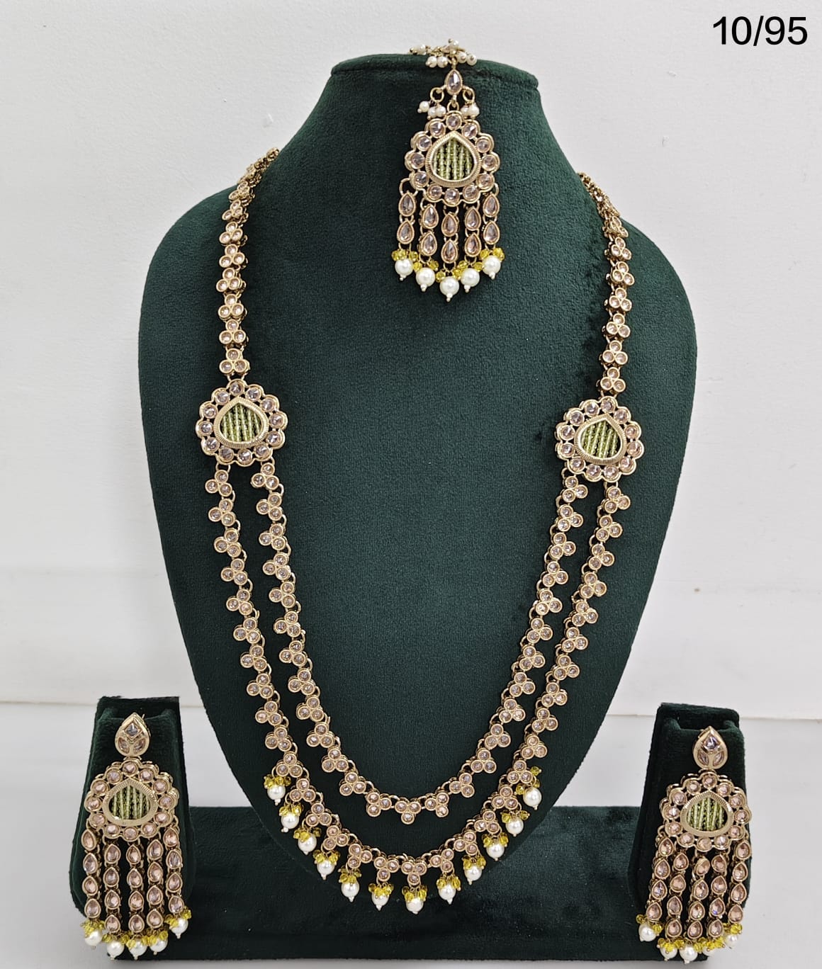 Kundan Long Necklace Set with Chandbali Earrings – Elegant Ethnic Jewelry Set for Women