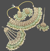 Traditional Gold Plated Choker Necklace Set with Pearl Embellishments