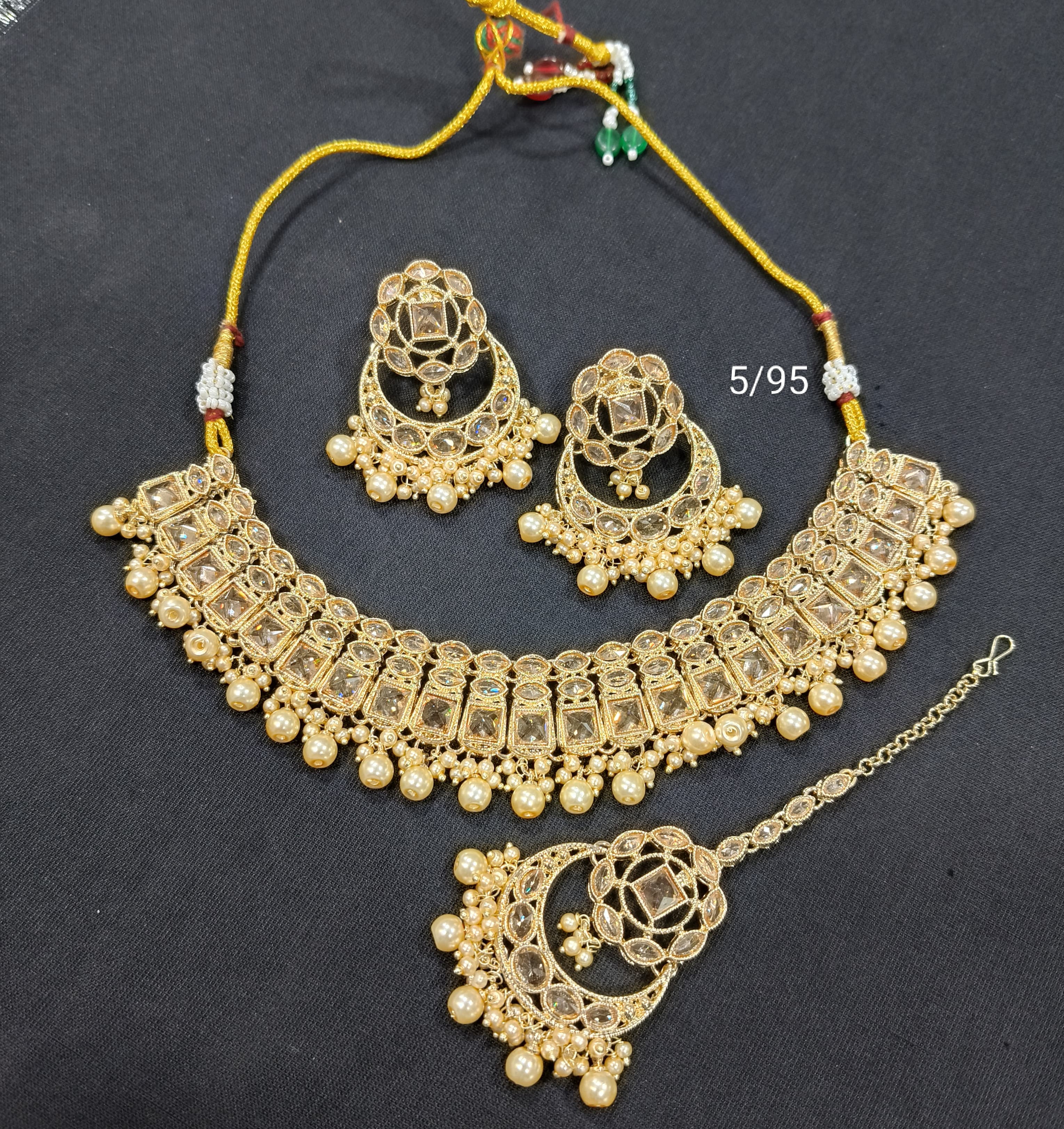 Traditional CZ Gold Plated Choker Necklace Set – Bridal & Festive Wear Jewelry