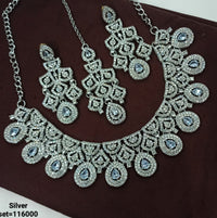 Luxury Silver Necklace & Earrings Set – Bridal & Formal Jewelry