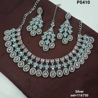 Designer Silver Necklace & Earrings Set – Bridal & Event Jewelry