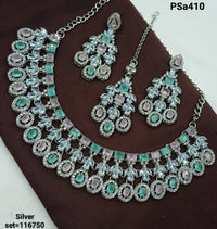 Designer Silver Necklace & Earrings Set – Bridal & Event Jewelry