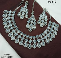 Designer Silver Necklace & Earrings Set – Bridal & Event Jewelry