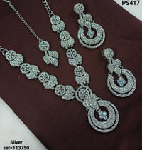Classic Silver Necklace & Earrings Set – Elegant Formal Jewelry