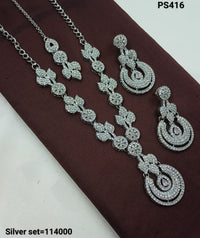 Elegant Silver Necklace & Earrings Set – Timeless Formal Jewelry