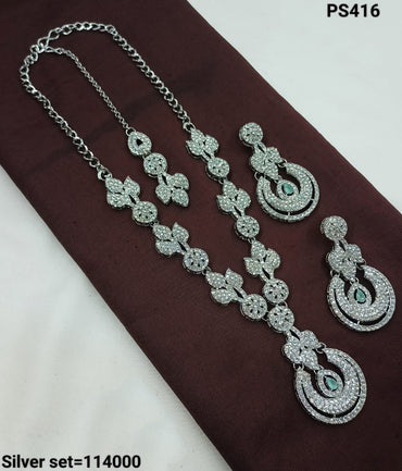 Elegant Silver Necklace & Earrings Set – Timeless Formal Jewelry
