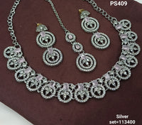 Elegant Silver Necklace and Earring Set – Bridal & Party Jewelry - Lucentemarket