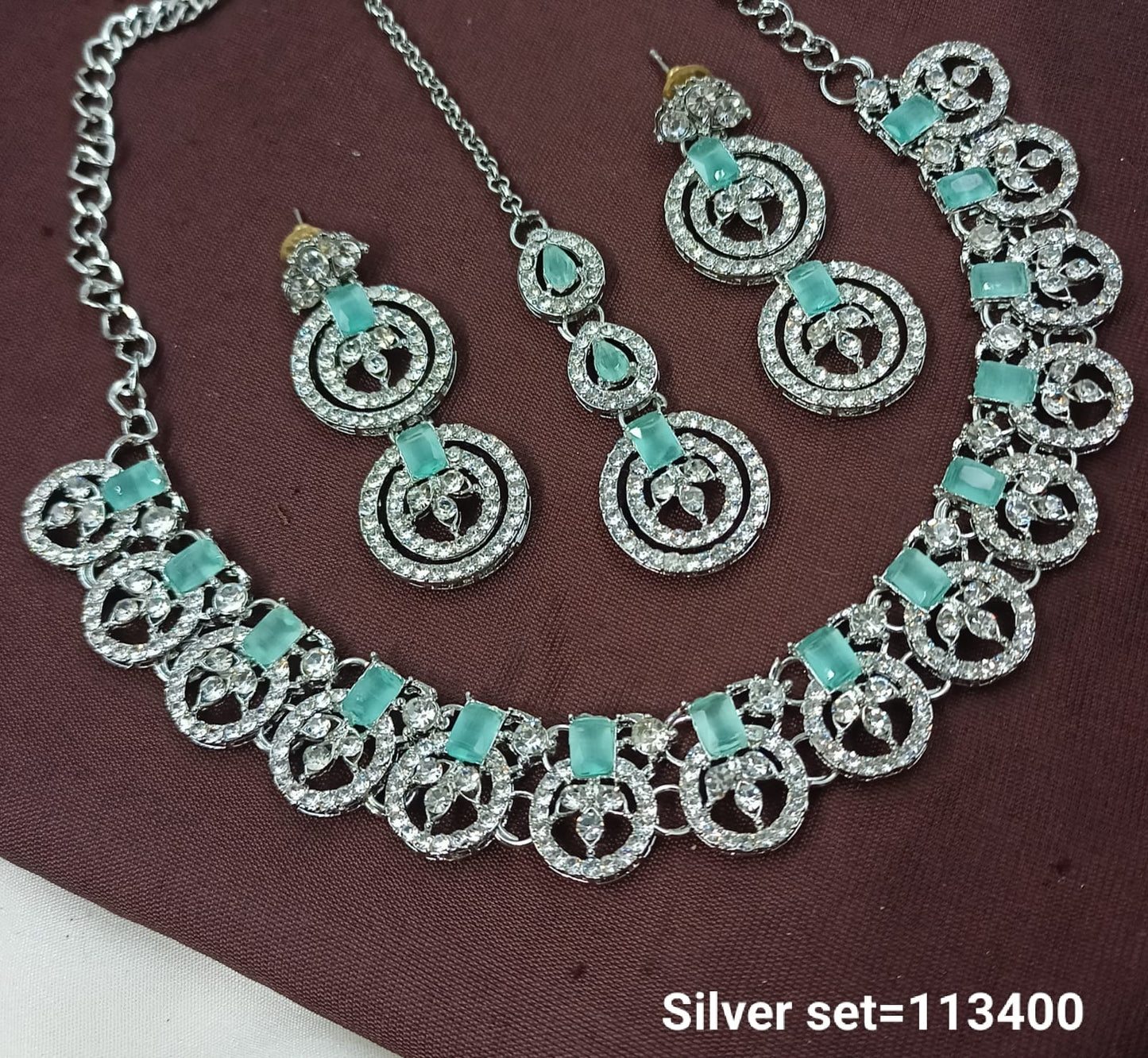 Elegant Silver Necklace and Earring Set – Bridal & Party Jewelry - Lucentemarket