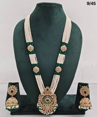 Traditional Pearl Beaded Necklace Set with Earrings