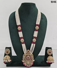 Traditional Pearl Beaded Necklace Set with Earrings