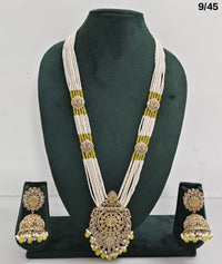 Traditional Pearl Beaded Necklace Set with Earrings