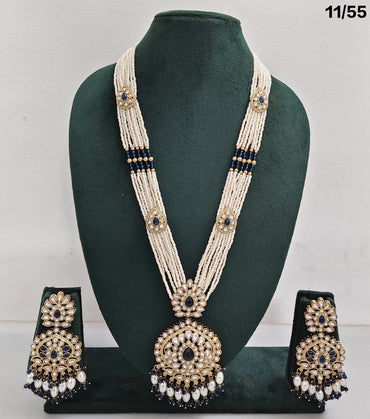 Elegant CZ Long Necklace Set with Earrings – Bridal & Party Jewelry