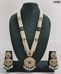 Elegant CZ Long Necklace Set with Earrings – Bridal & Party Jewelry