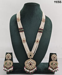 Elegant CZ Long Necklace Set with Earrings – Bridal & Party Jewelry