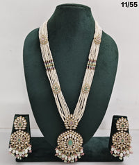Elegant CZ Long Necklace Set with Earrings – Bridal & Party Jewelry
