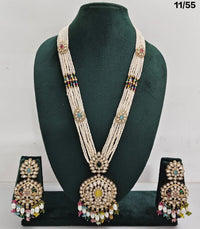 Elegant CZ Long Necklace Set with Earrings – Bridal & Party Jewelry