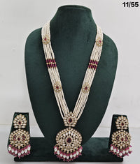 Elegant CZ Long Necklace Set with Earrings – Bridal & Party Jewelry