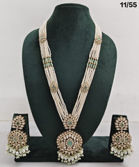Elegant CZ Long Necklace Set with Earrings – Bridal & Party Jewelry