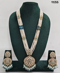 Elegant CZ Long Necklace Set with Earrings – Bridal & Party Jewelry