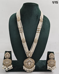 Elegant CZ Long Necklace Set with Earrings – Bridal & Party Jewelry
