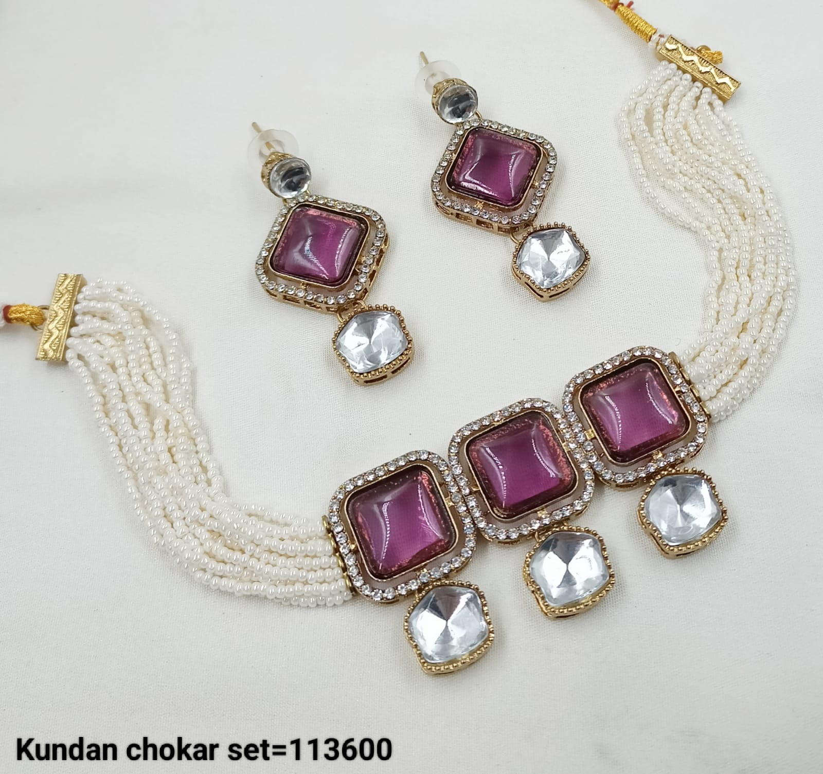 Elegant Traditional Choker Set with Multi-Strand Beads
