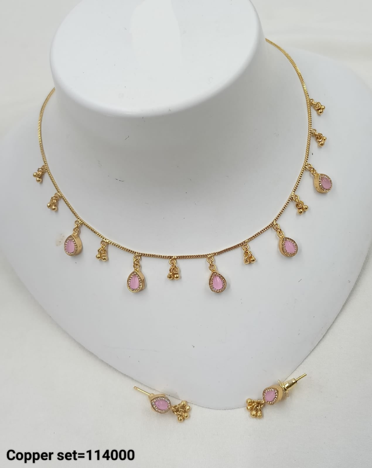 Trendy Necklace and Earrings Set with Gemstone Accents