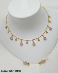 Trendy Necklace and Earrings Set with Gemstone Accents