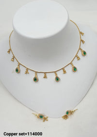 Trendy Necklace and Earrings Set with Gemstone Accents