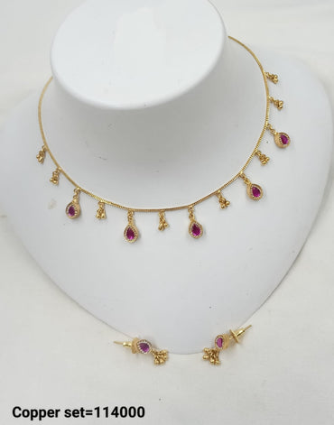 Trendy Necklace and Earrings Set with Gemstone Accents
